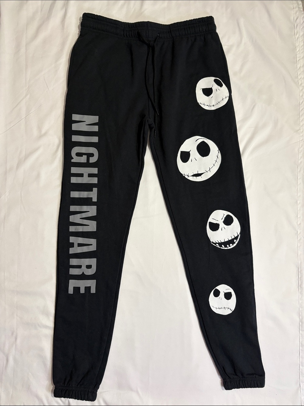 Black The Nightmare Before Christmas Graphic Jack Skellington Jogger Sweats XS